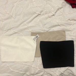 Cropped sculpt knit tube top